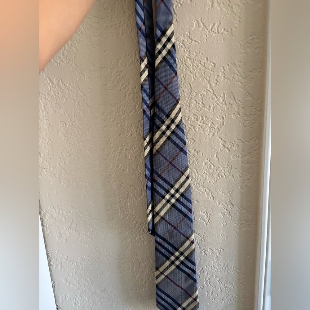 Check tie blue